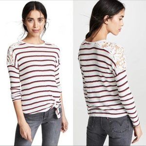 Generation Love Bleeker Lace-Inset Striped Tee